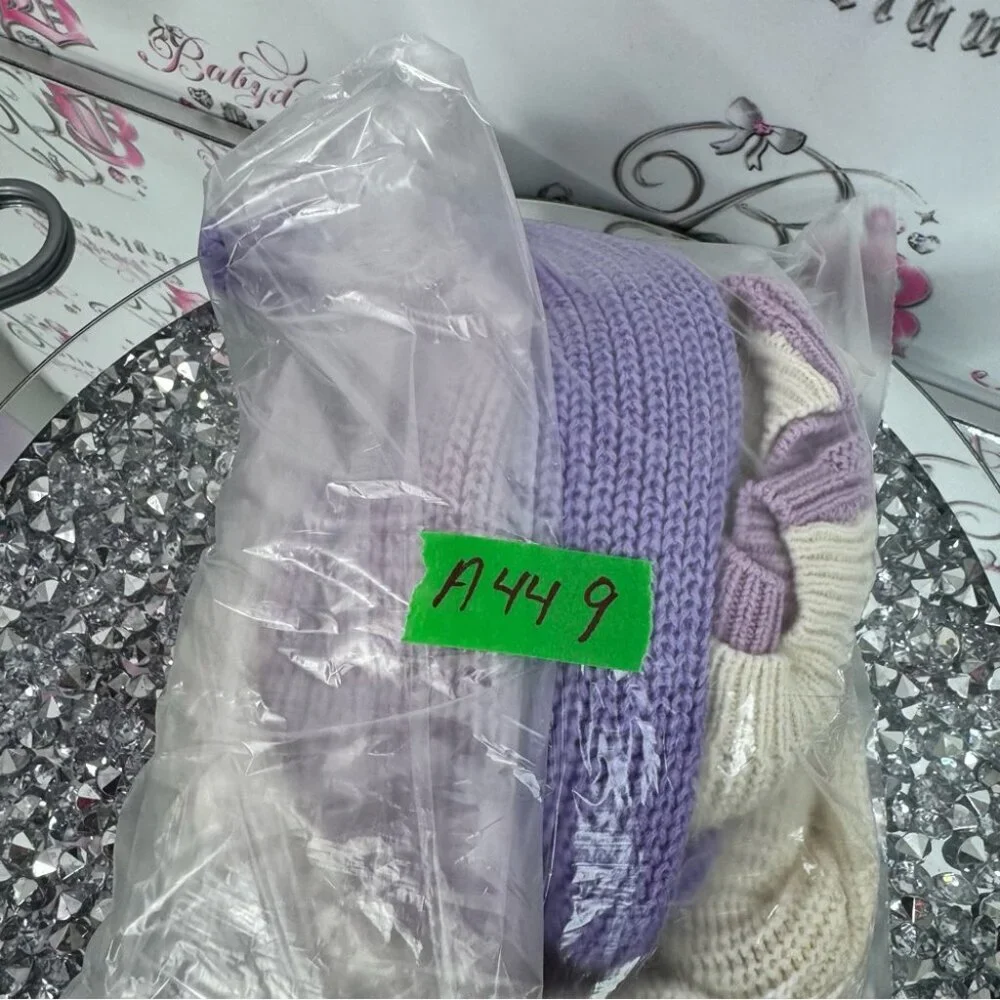 Ukids sweater knit color block knitted Elegant Purple and Cream V-Neck Sweater